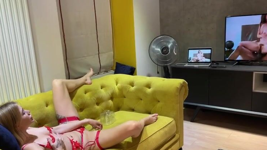 Husband Watches Wife Masturbate To Big Black Cock!