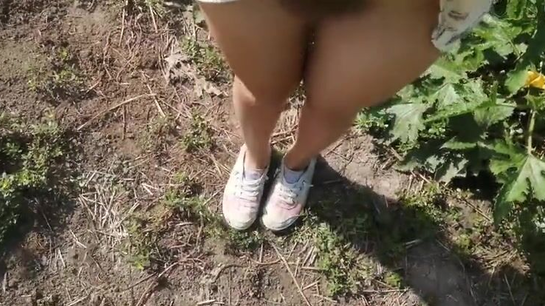 Hairy Russian Pussy Gets Fucked Hard Outdoors!