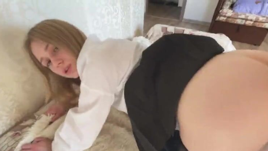 I Stopped By My Friend's To Get My Shaved Pussy Fucked Hard!