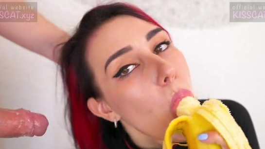 She Practiced Sucking Dick On Bananas... Now She’s Pro!