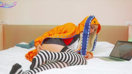 Sexy Blonde Cosplay Babe Fingers Herself On Camera!