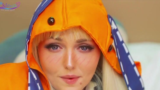 Sexy Blonde Cosplay Babe Fingers Herself On Camera!