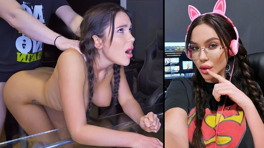 Gamer Girl Fucked Doggy And Swallowed!
