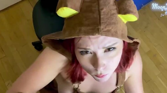Redhead In Cute Pajamas Gets Pounded Doggy!