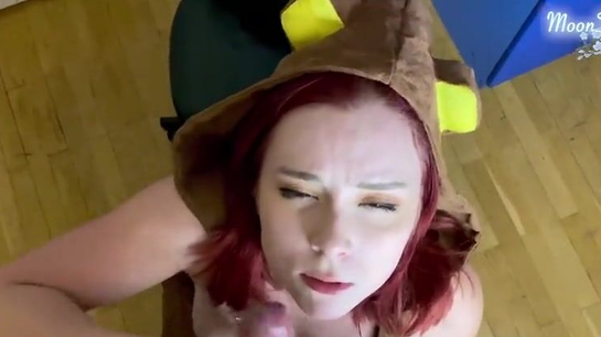 Redhead In Cute Pajamas Gets Pounded Doggy!