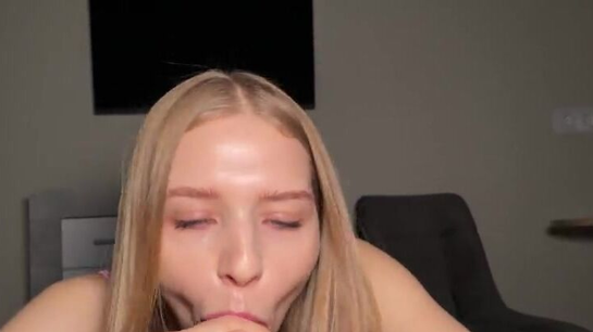 Russian Barbie Blonde Stopped By Just To Suck My Dick!