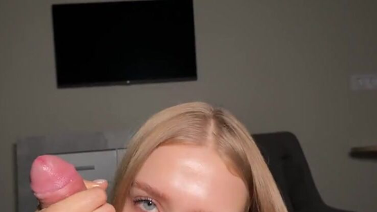 Russian Barbie Blonde Stopped By Just To Suck My Dick!