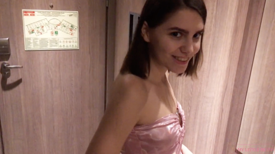 Young girl in hotel room gave tight pussy to stranger with huge cock!