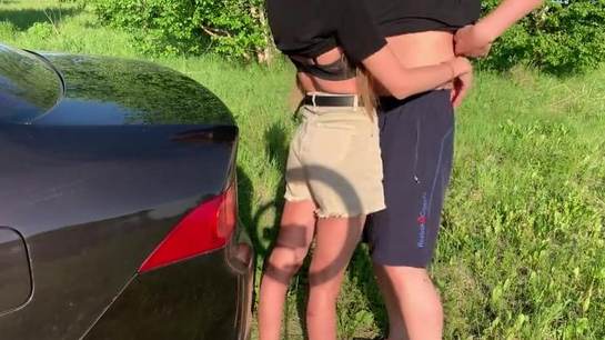 Fucked Her Outdoors And Filled Her Panties With Cum!