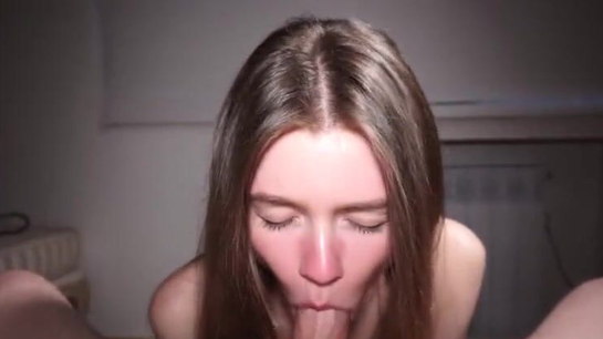 Sweet Smiling Girl Takes My Load In Mouth And On Face!