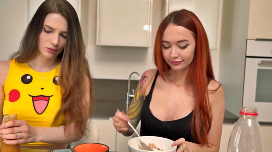 Breakfast Sex With My Two Hot Stepsisters... They Shared My Cock All Morning!