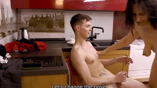 Mature Russian Woman With Hairy Pussy Fucked Him For His Silence!