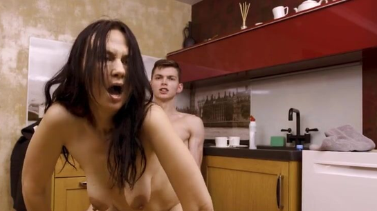 Mature Russian Woman With Hairy Pussy Fucked Him For His Silence!