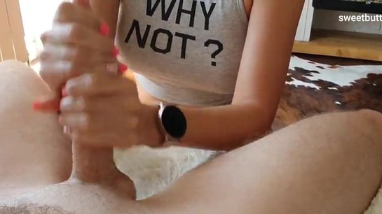 Hot Mom Jerks Him Off With Dirty Talk!