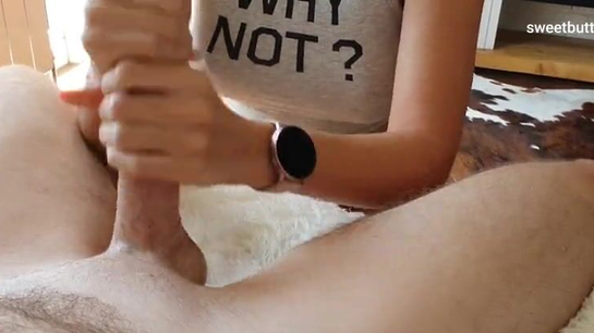 Hot Mom Jerks Him Off With Dirty Talk!