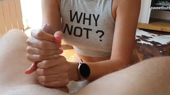 Hot Mom Jerks Him Off With Dirty Talk!