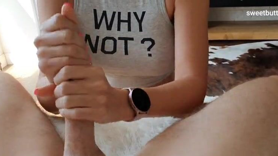 Hot Mom Jerks Him Off With Dirty Talk!