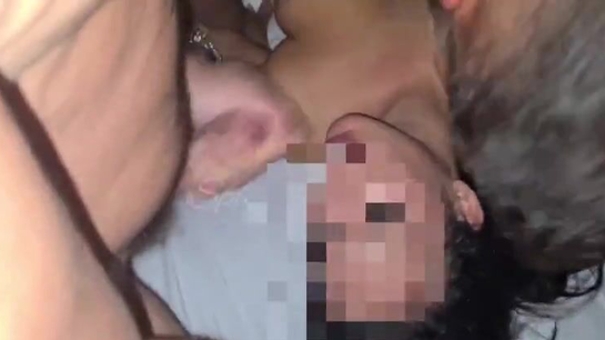 Husband Watches Two Friends Destroy His Wife's Tight Pussy!