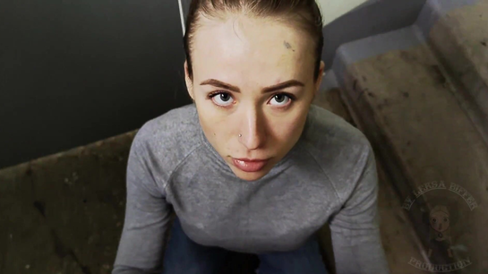 She Loves Spreading Her Legs For Public Stairwell Sex!