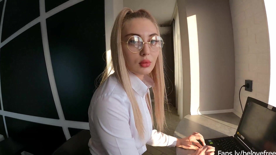Russian Secretary Fucks Boss Like A Total Slut!