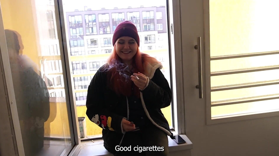 Sloppy Blowjob In The Stairwell After Smoking...
