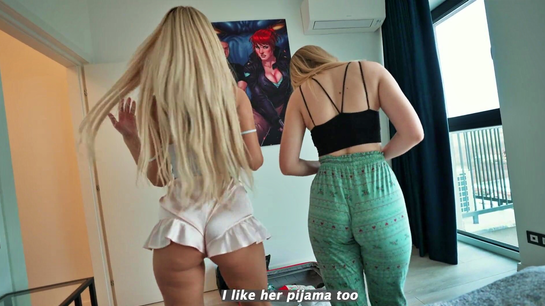 Stepmom And Stepsister Sharing My Big Cock!